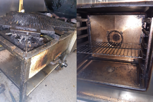 Image depicts two photographs of unclean kitchen facilities in the Lal Haveli establishment in Walsall.