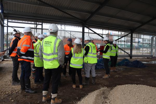 Inside the framework at the site