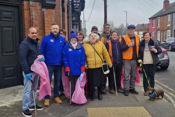 The team including Councillor Garry Perry, Leader of Walsall Council and Councillor Kerry Murphy, Portfolio Holder for Street Pride