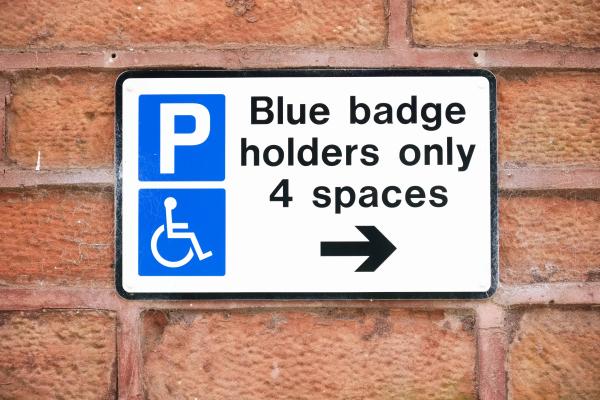 Blue badge holders only parking sign