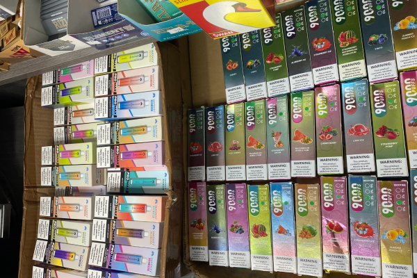 Illegal tobacco products and vapes with retail value of £24,000 were seized.png