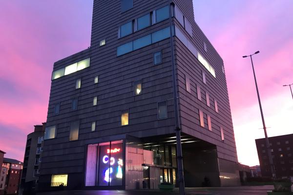 The New Art Gallery Walsall at sunset