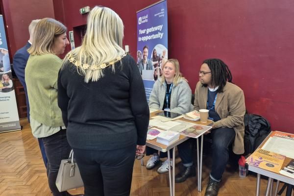 People attending a skills expo event 