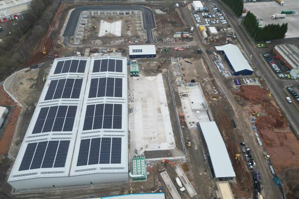 Aerial view of Middlemore Lane HWRC development