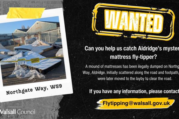 ‘WANTED’ poster, calling for information on the fly-tipping incidents