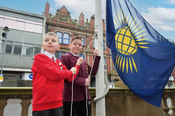 Aidan from Walsall Wood School and Silas from Castlefort Junior and Mixed Infants School