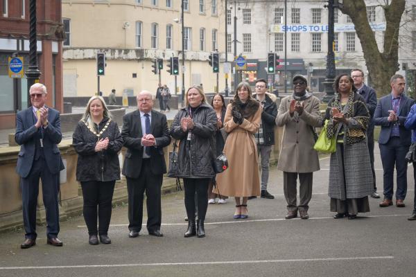 Crowd at the Commonwealth Day flag raising ceremony 2025