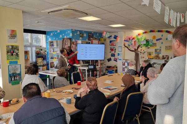 People taking part in a group WEAP session 