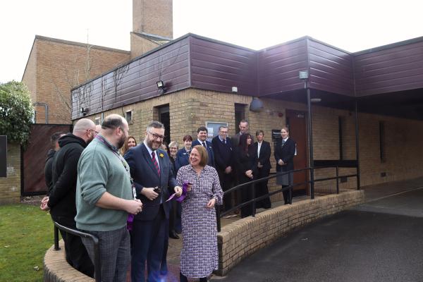 Councillor Garry Perry, Councillor Gary Flint, and Emma Bennett, Chief Executive, opening Streetly Crems 