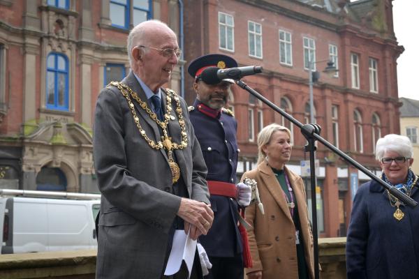 he Mayor of Walsall, Councillor Anthony Harris, speaking at the 2025 Commonwealth Day flag-raising ceremony.