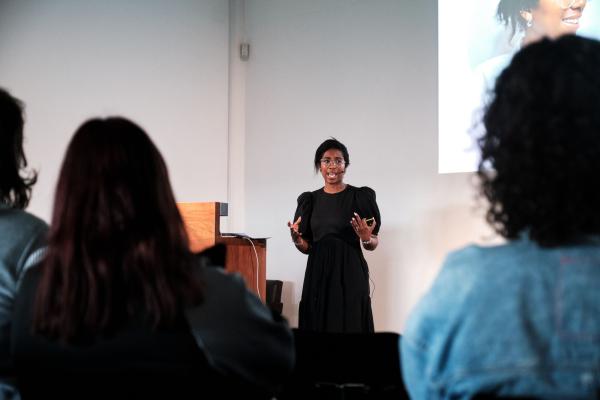 Lauren Tedstone presents to an audience