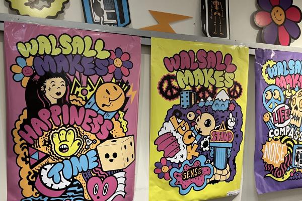 Colourful posters celebrating Walsall