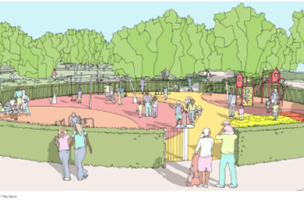 CGI drawing of a play area