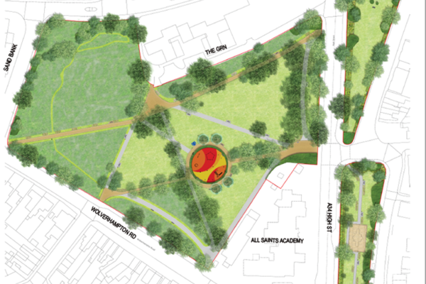 A map drawing of a park