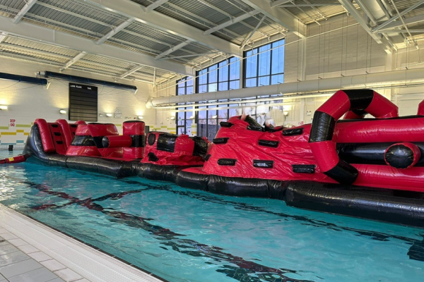 Inflatables in swimming pool