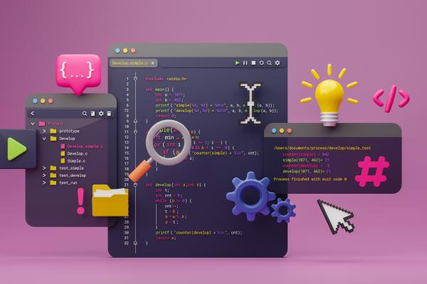 code and icons