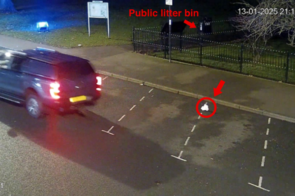 Mr Mitchell Hedges of Pelsall, dumping litter on Pelsall High Street
