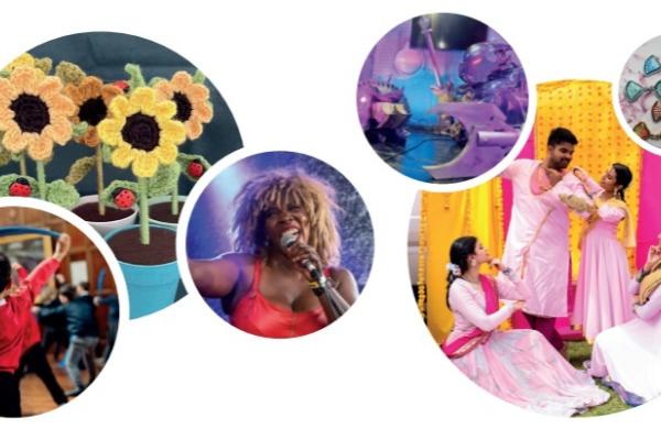 A selection of things to see at Walsall MakerFest - robots, crafts, singers, dancers