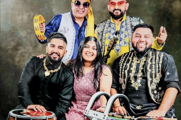 Bhangra Smash Up surrounded by dhol drums