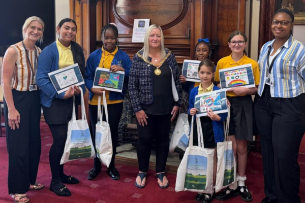 Children during a visit to the Mayor's parlour 